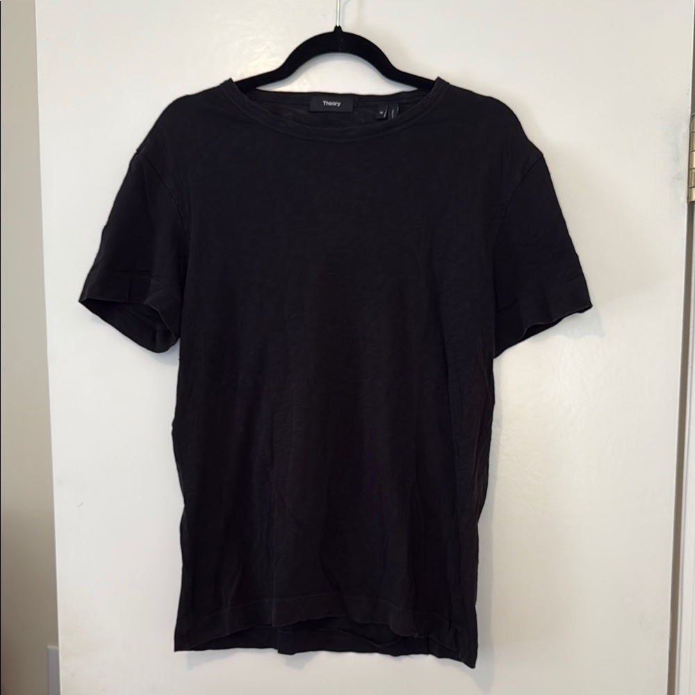 Theory Black Short Sleeve Tee Classic Crew Neck